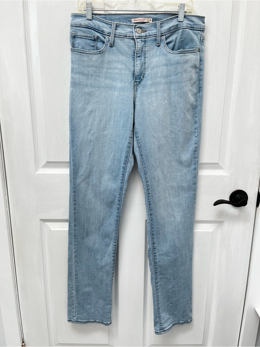 Levi's Slim Straight Light Wash Jeans W 31x L 34 Y2K Casual Minimalist Tall Long
